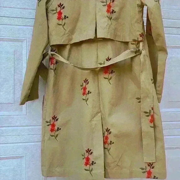 NWOT Anthropologie Cartonnier Embroidered trenchcoat Size S - Picture 9 of 17